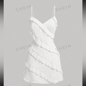 Cute white ruffle dress